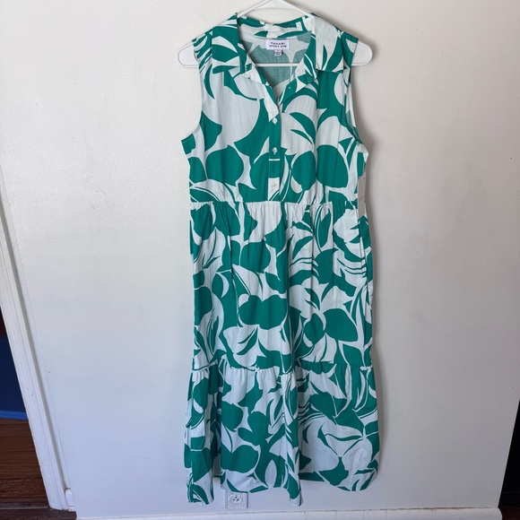 Tahari Arthur S Levine Dresses & Skirts - Tahari Arthur S. Levine Green and White Floral Maxi Dress size small NEW!